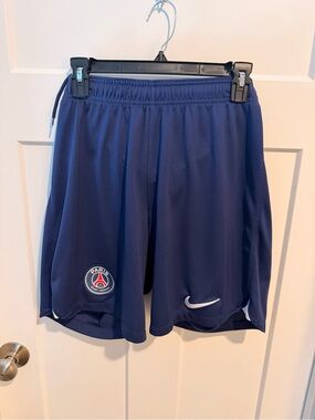 Nike Paris Saint-Germain Navy Soccer Shorts with Nike Swoosh